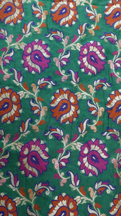 Green Crepe Silk Unstitched Suit
