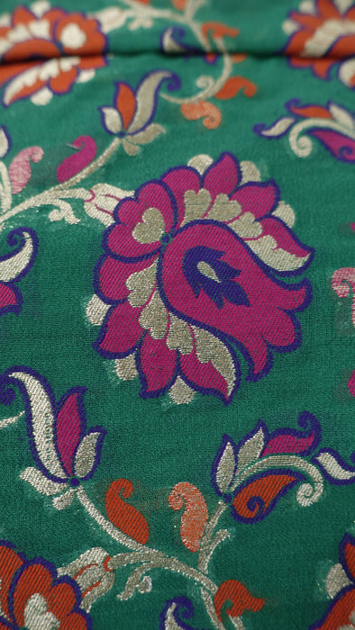Green Crepe Silk Unstitched Suit