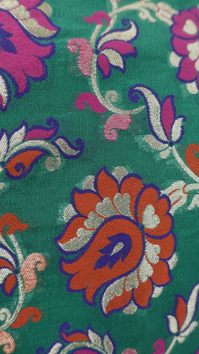 Green Crepe Silk Unstitched Suit
