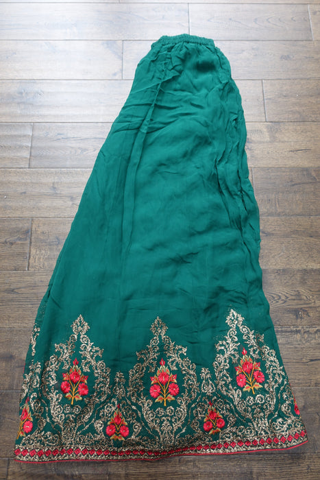 Forest Green Embroidered Sharara - UK 14 / EU 40 - Preloved - Indian Suit Company