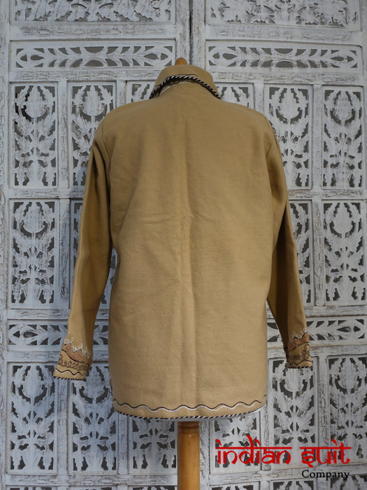 Camel Hand Stitched Handmade Jacket - Preloved - Indian Suit Company