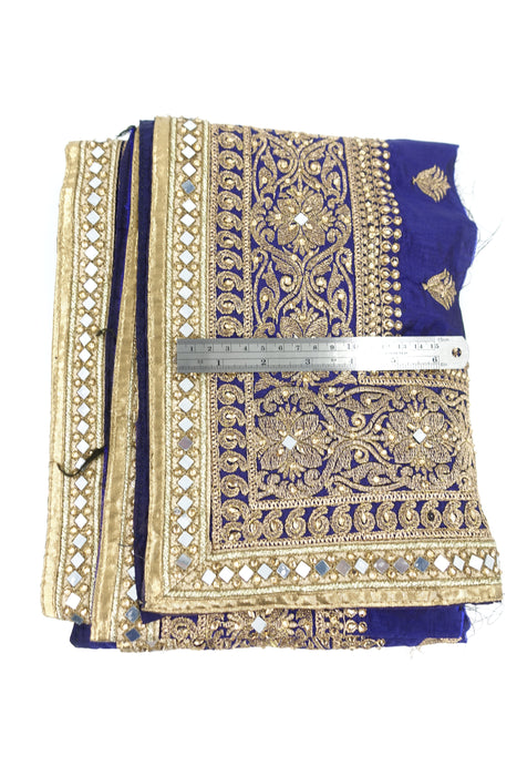 Purple Art Silk Sari Beaded Embellished Braid Trim - Indian Suit Company