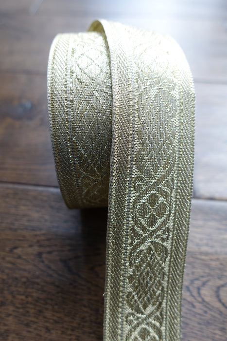 Light Gold Textured Braid Trim - 4.6 Metres - Reclaimed