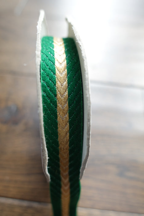 Green & Gold Braid Textured - 5.4 Metres