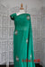 Green Silk & Antique Gold Sari + 34 Bust Blouse - Preloved - Indian Suit Company