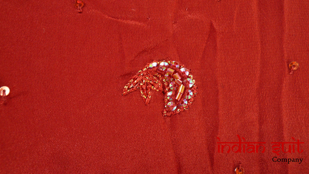 Red Silk Salwar Kameez UK 10 / EU 36 - Preloved - Indian Suit Company