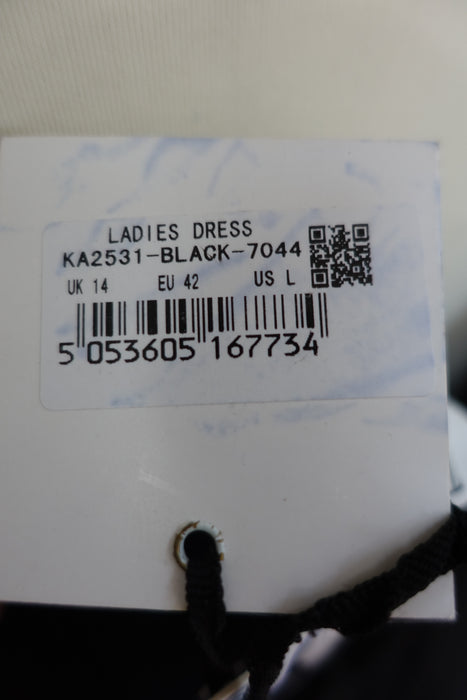 Black Chiffon Beaded Dress Kameez - UK 14 - New - Indian Suit Company