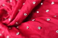 Red Silk Fabric With Diamante Stones - Indian Suit Company