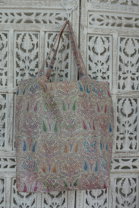 Pastel Coloured Tissue Silk Tote Bag - New - Indian Suit Company