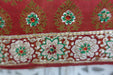 Contrast Red Green Silk Tote Bag With Green Lining - New - Indian Suit Company