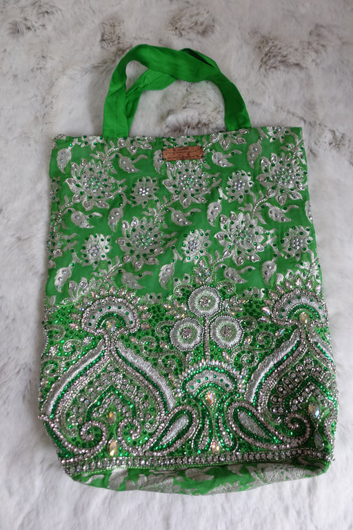 Bright Green Diamante Studded Bag - New - Indian Suit Company