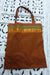 Tan Brown Stripe Cotton Unlined Tote Bag - New - Indian Suit Company