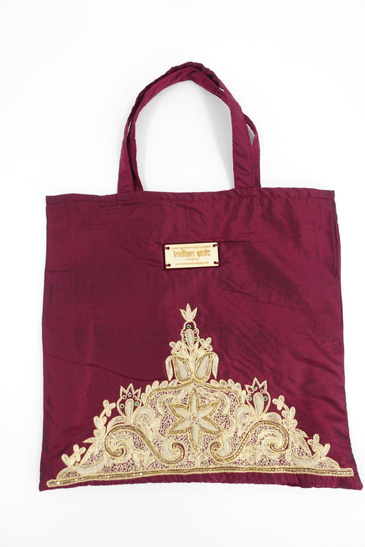 Maroon Vintage Silk Giftbag - New - Indian Suit Company