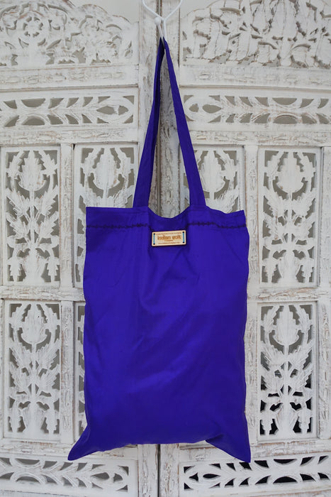 Purple Silk Tote Bag - New