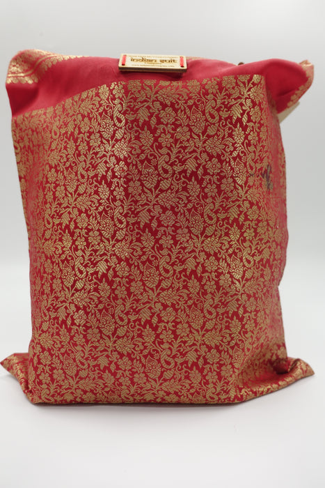 Red Brocade Unlined Bag - New