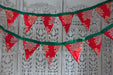 Red & Gold Floral Bunting - 6 Metres - Indian Suit Company