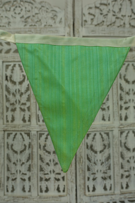 Green Bunting With Cream Ribbon - 4 Metres