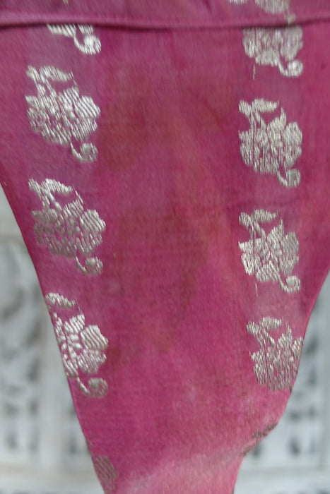 Dusky Pink With Silver Banarsi Brocade Bunting - 8.6 Metres