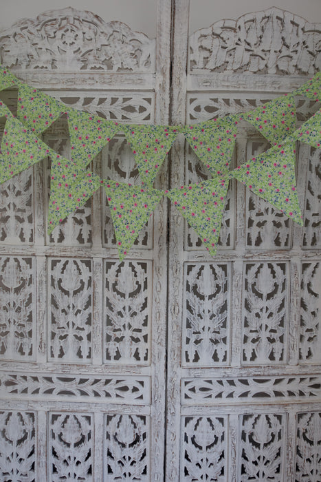 Green Floral Cotton Bunting - 4.7 Metres