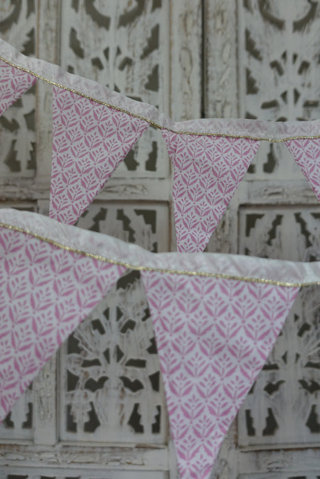 Pink And White Cotton Bunting - 2.8 Metres