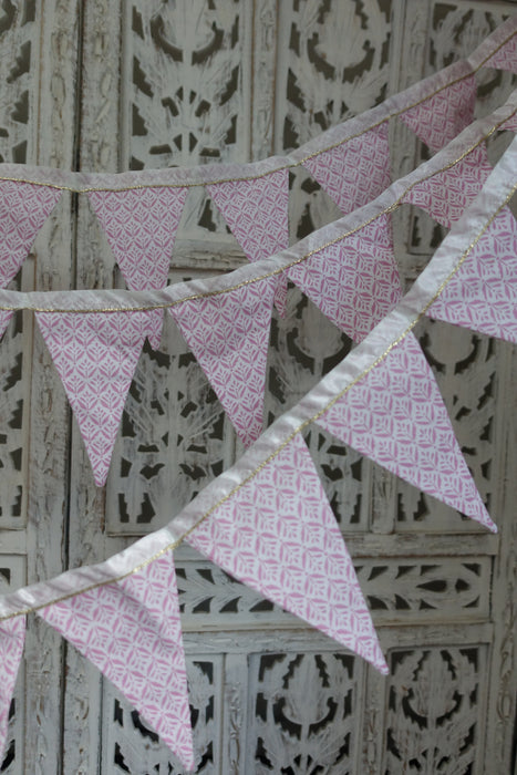 Pink And White Cotton Bunting - 2.8 Metres