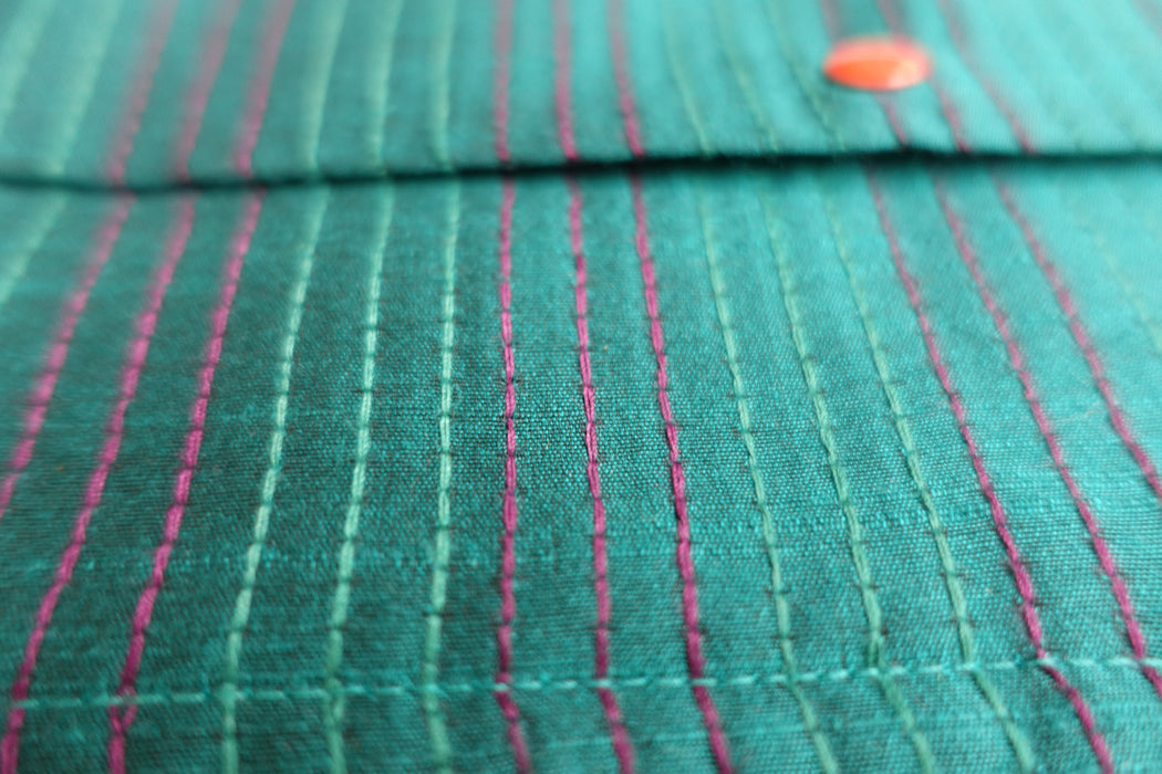 Teal Stitch Detailed Envelope