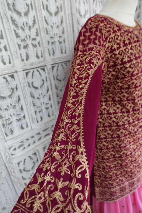 Plum & Pink Sharara Ghaghara - UK 10 / EU 36 - New - Indian Suit Company