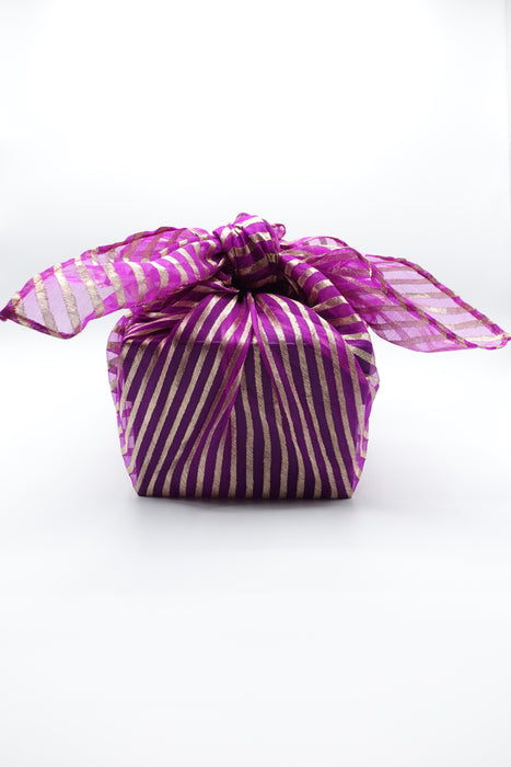 Pink Silk Voile Sari Gift Wrap - Medium - Indian Suit Company