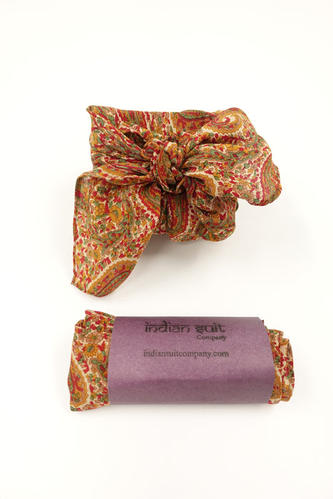 Paisley Printed Crepe Gift Wrap - Extra Small - Indian Suit Company