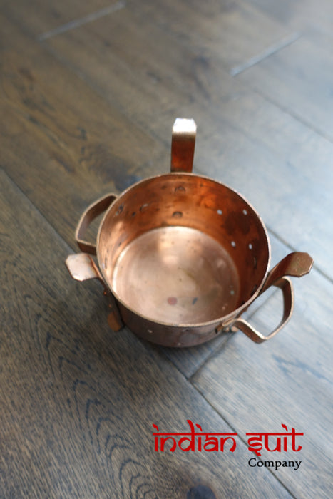 Indian Copper Insulated Bowls With Warming Stands - Preloved - Indian Suit Company