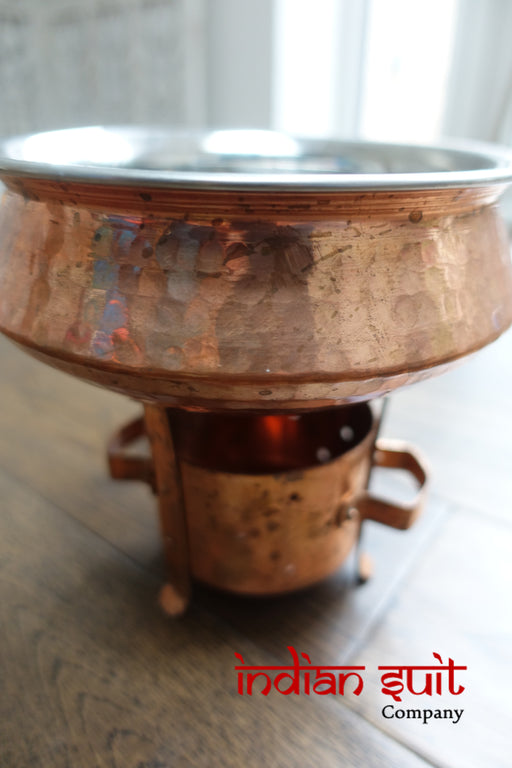 Indian Copper Insulated Bowls With Warming Stands - Preloved - Indian Suit Company