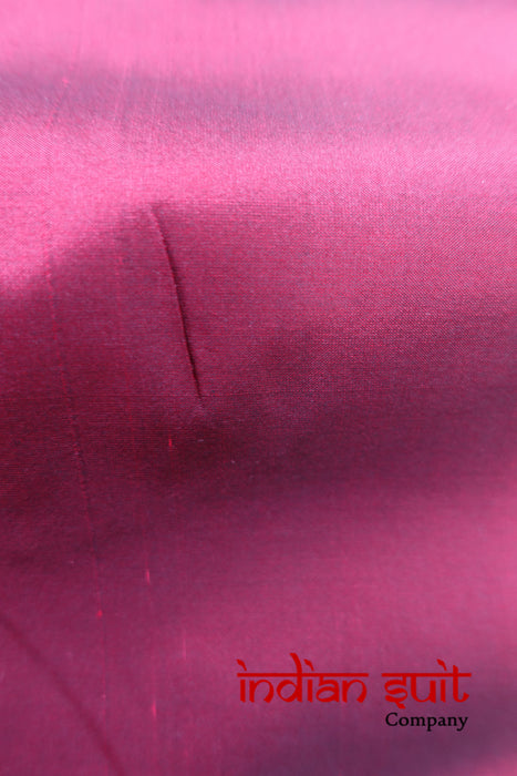 Dark Red Silk With Gold Braid Trim Tablecloth - New - Indian Suit Company
