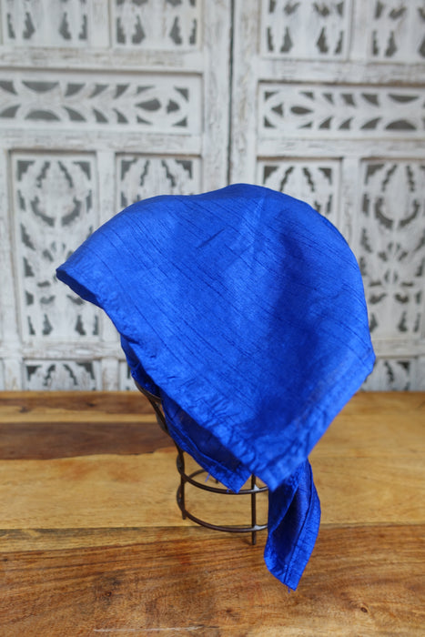 Royal Blue Silk Blend Handkerchiefs - New - Indian Suit Company