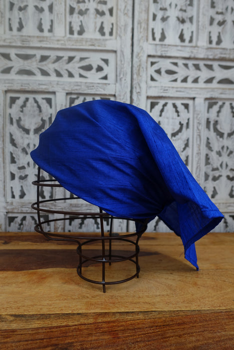 Royal Blue Silk Blend Handkerchiefs - New - Indian Suit Company