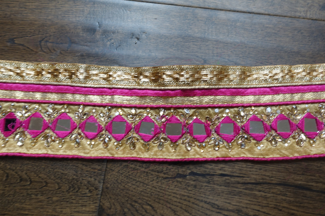 Pink Mirrored Trim - Preloved - Indian Suit Company