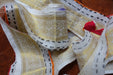 White & Gold Woven Cotton Silk Braid - Reclaimed - Indian Suit Company