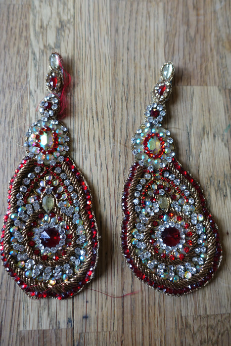 2 Large Beaded Appliques - Reclaimed