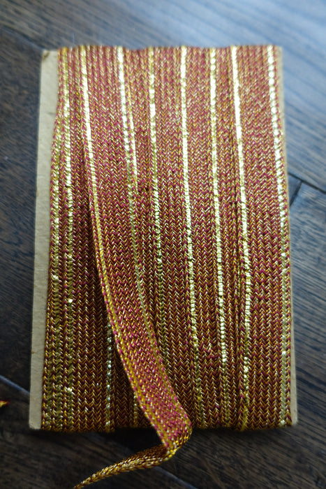 Red & Gold Metallic Braid Trim 4.5 Metres