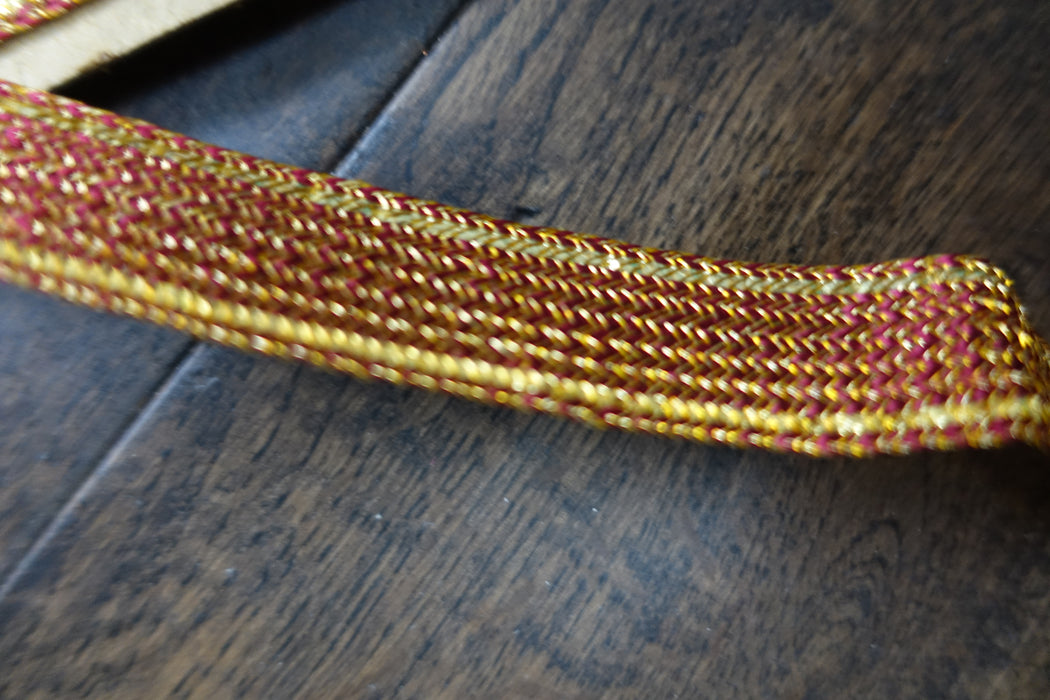 Red & Gold Metallic Braid Trim 4.5 Metres