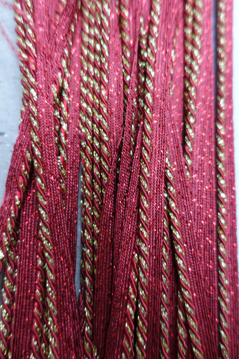 Red & Gold Rope Twist Trim - 14.5 Metres