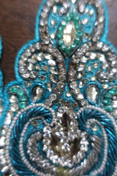 Large Blue Embellished Sew On Motifs X 2 Reclaimed