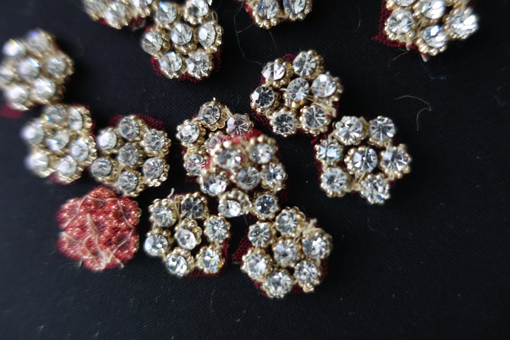 Small Diamante Flowers - Reclaimed