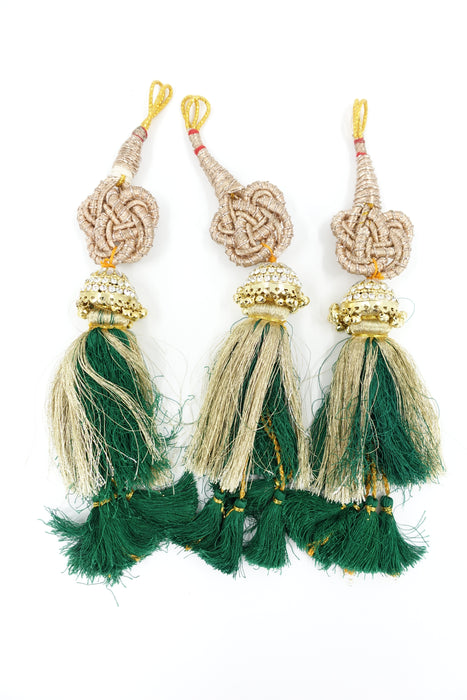 Green & Gold Latkans - Set Of Three- New - Indian Suit Company