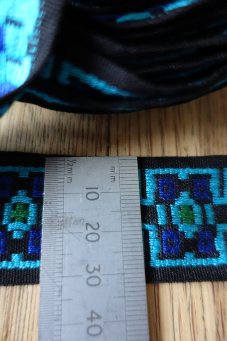 Blue Tapestry Style Braid Trim - 6 Metres