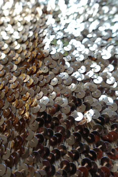 Gold Sequinned Vintage Stretch Fabric - New