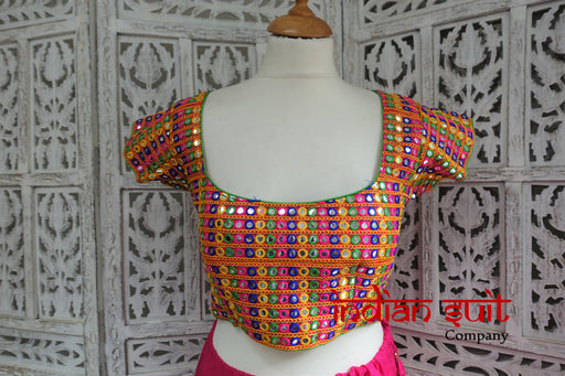 Navratri Pink Cotton 2Pc Choli Lengha - UK 10 / EU 36 - New - Indian Suit Company