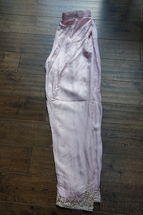 Baby Pink Silk And Organza Trouser Suit - UK 10 / EU 36 - Preloved