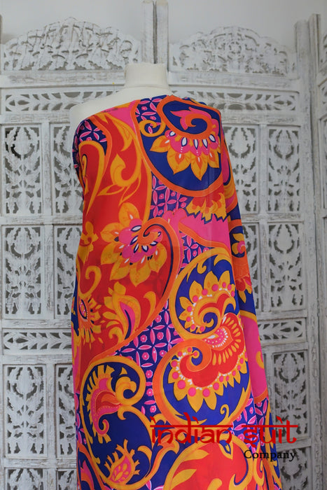 Retro Print Vintage Sari - New - Indian Suit Company
