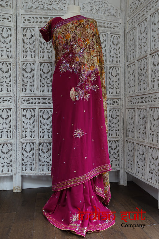 Vivid Purple Sari + 35 Sari - Preloved - Indian Suit Company