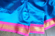 Blue & Pink Silk Blend Vintage Sari - New - Indian Suit Company
